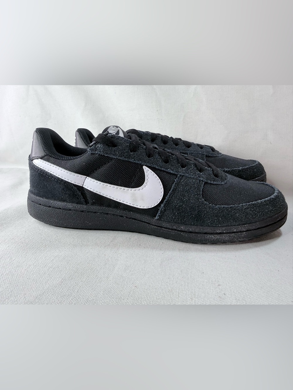 Nike Field General (GS) Youth7 Black Suede Sneakers with White Swoosh